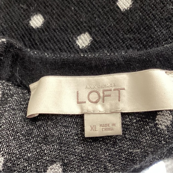 Ann Taylor Loft Wool Blend Polka Dot Sweater XL - Picture 7 of 9